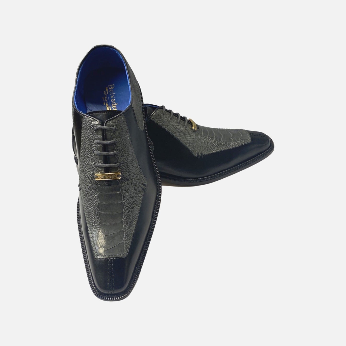 Belvedere Ostrich Shoe Bagio Black/gray
