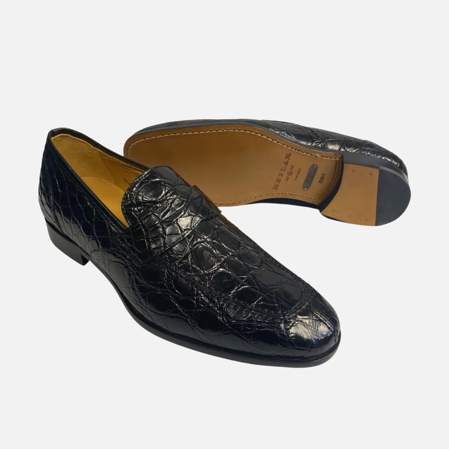 Mens Mezlan crocodile shoe split toe
