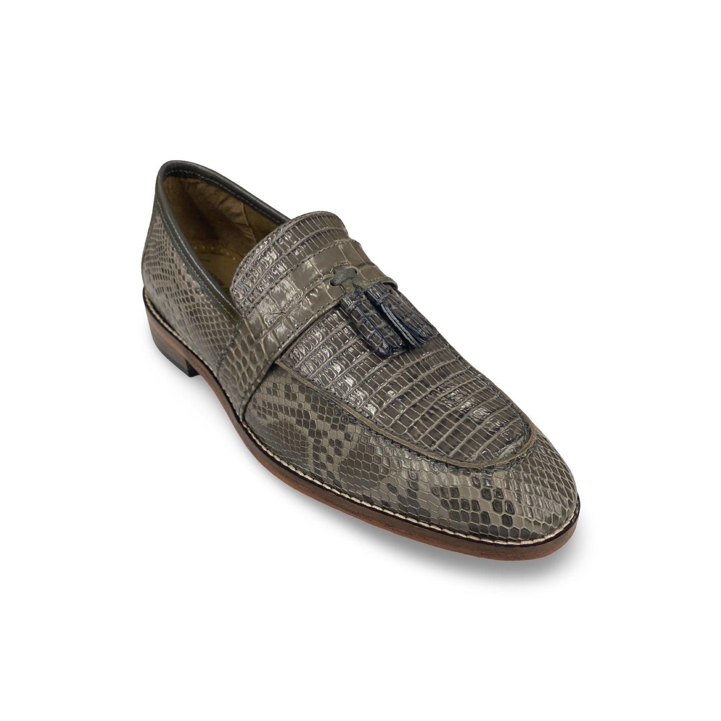 Stacy Adams Pacetti Leather Sole Moc Toe Tassel Slip-On – Gray