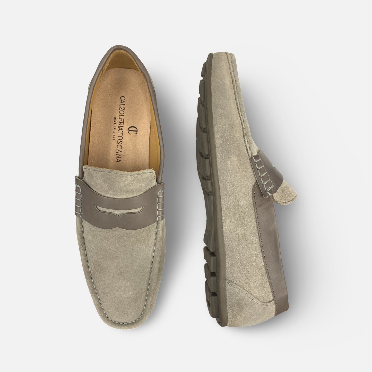 Calzoleria Toscana Zula London Gray Italian Suede Loafers – Handcrafted in I