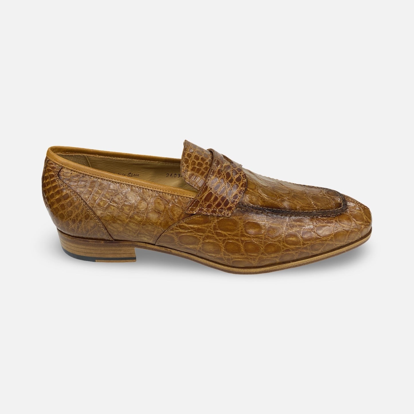 Mezlan Camel Genuine Crocodile Penny Loafer - (Style 4993-C)