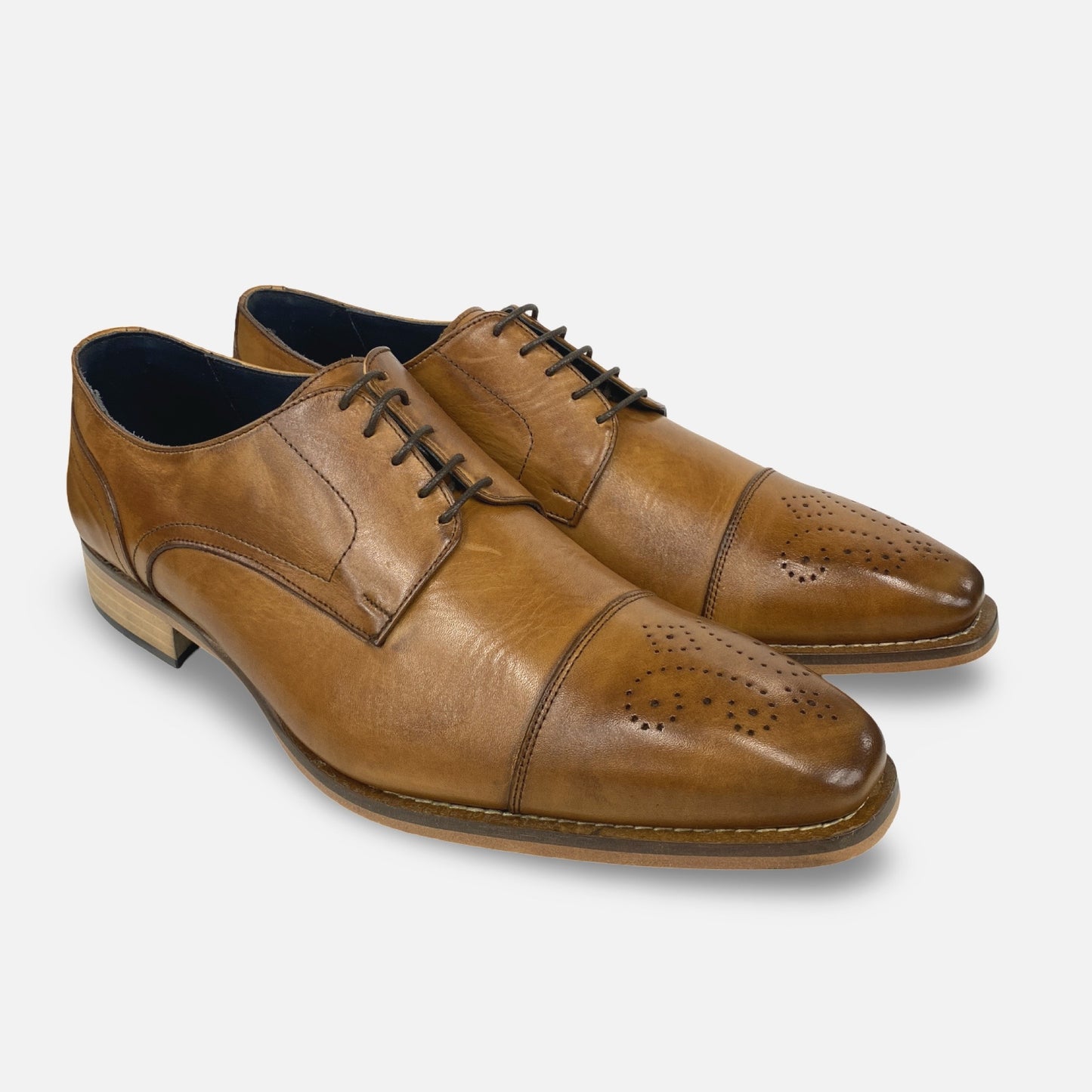 Duca Men’s Italian Tan Cap Toe Brogue – (Style 406)
