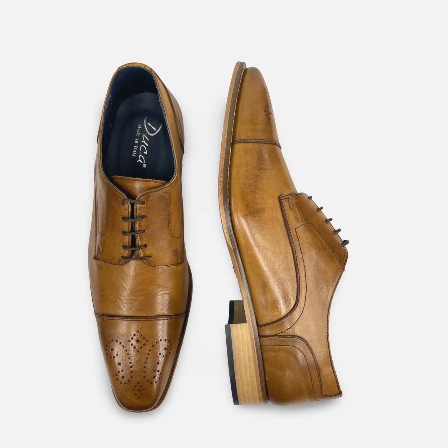 Duca Men’s Italian Tan Cap Toe Brogue – (Style 406)