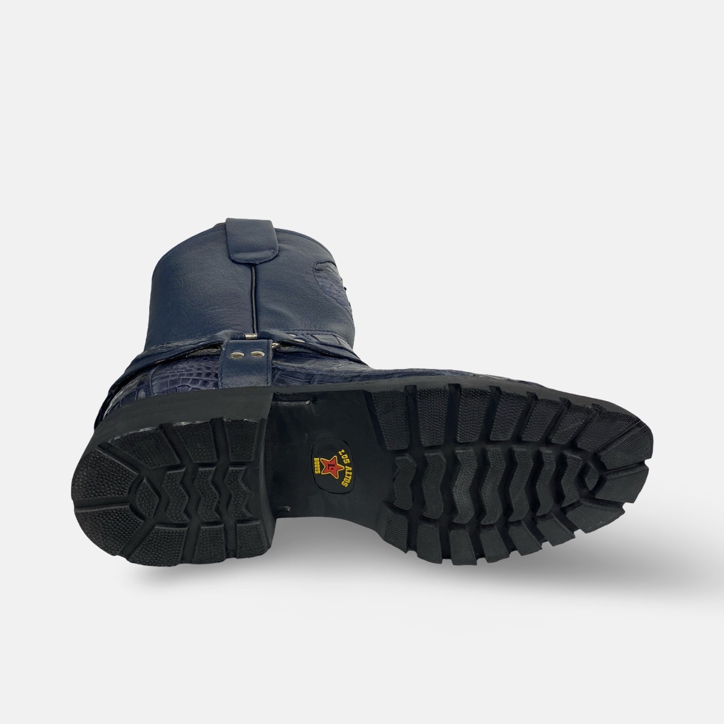 Los Altos Men’s Genuine Crocodile Harness Boot – Navy Blue