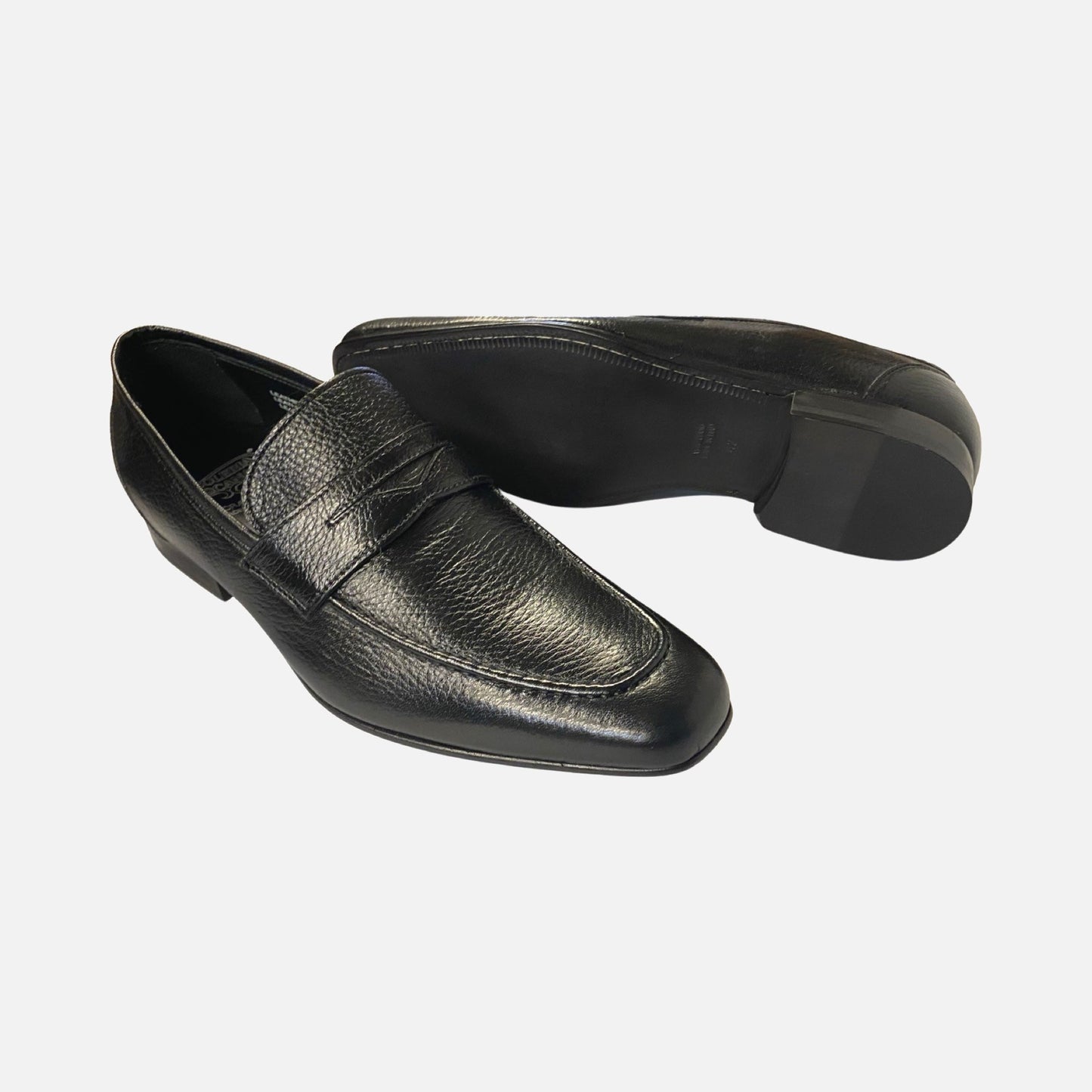 Mens Hand made Italian Penny loafers Black