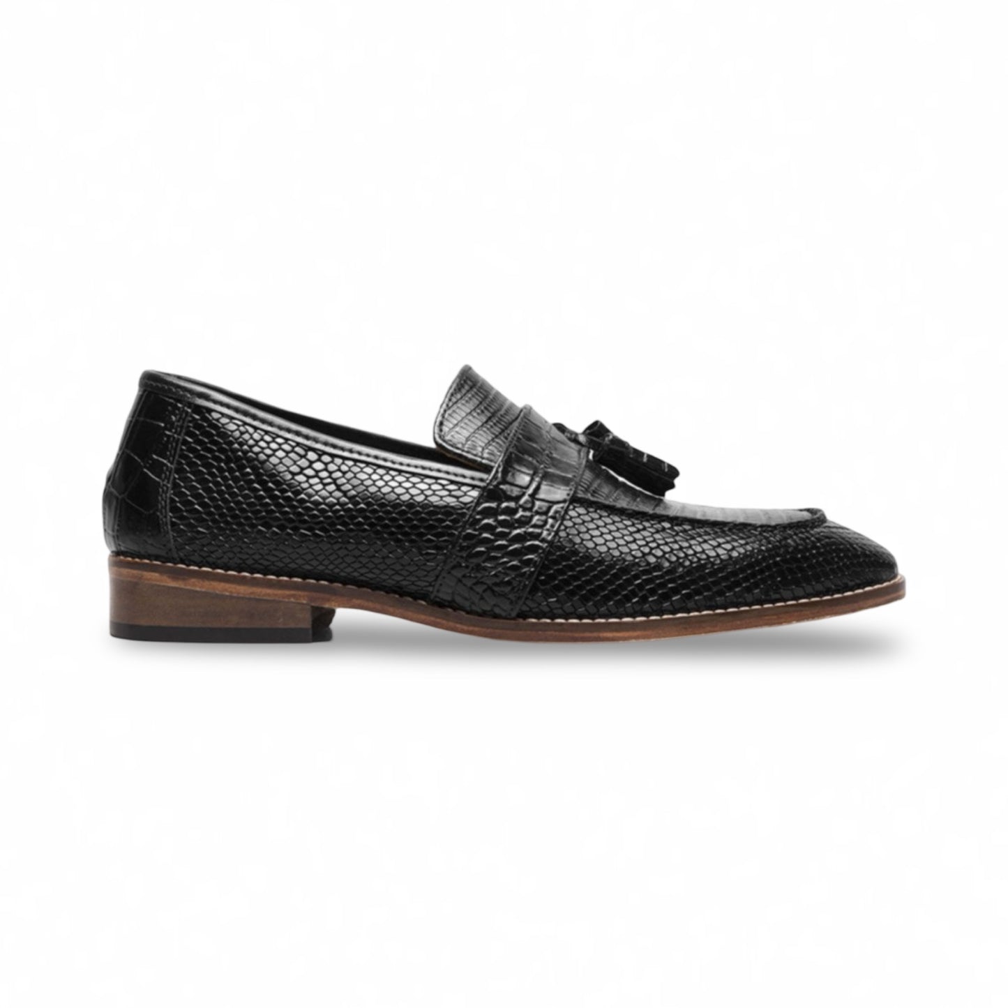 Stacy Adams Pacetti Leather Sole Moc Toe Tassel Slip-On – Black