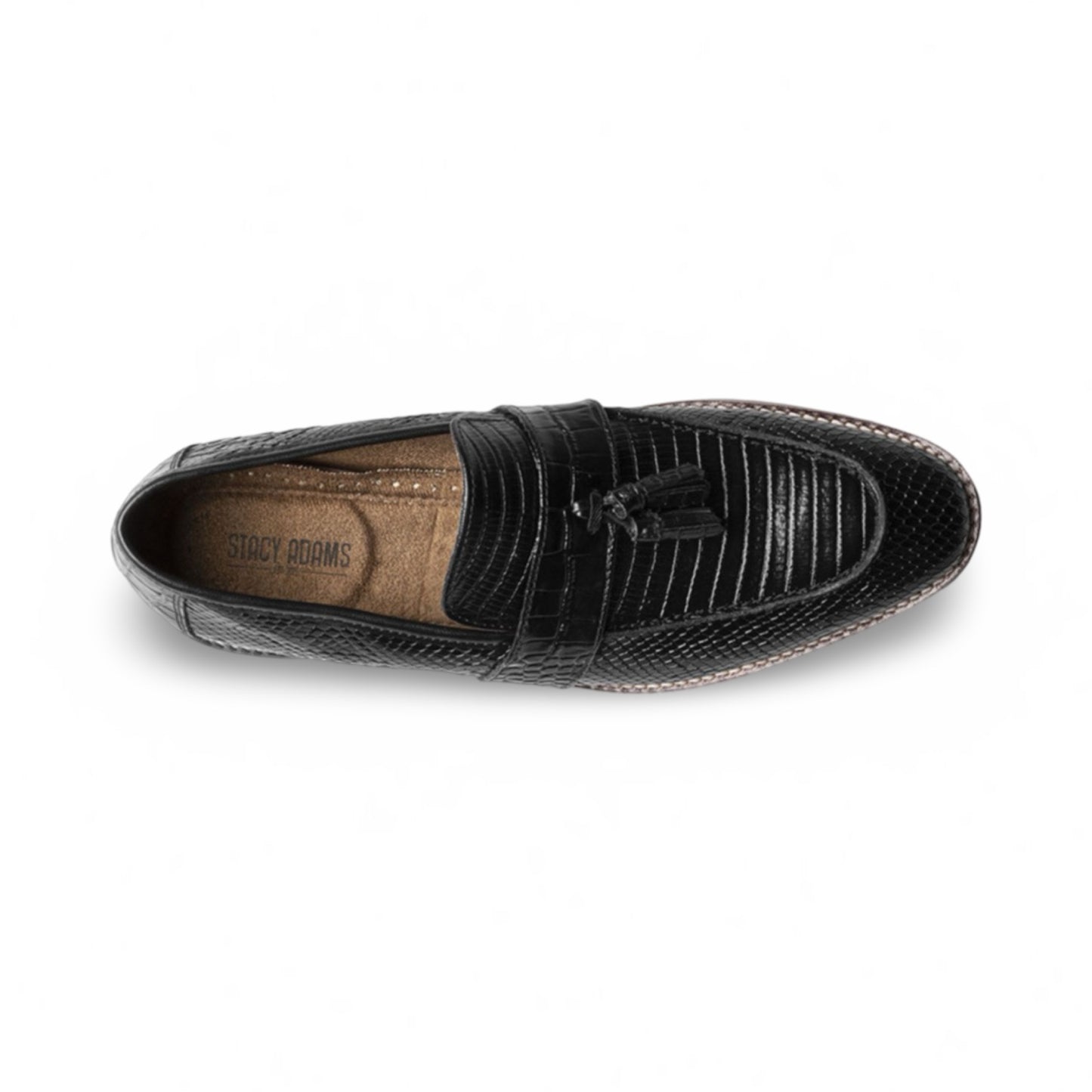 Stacy Adams Pacetti Leather Sole Moc Toe Tassel Slip-On – Black