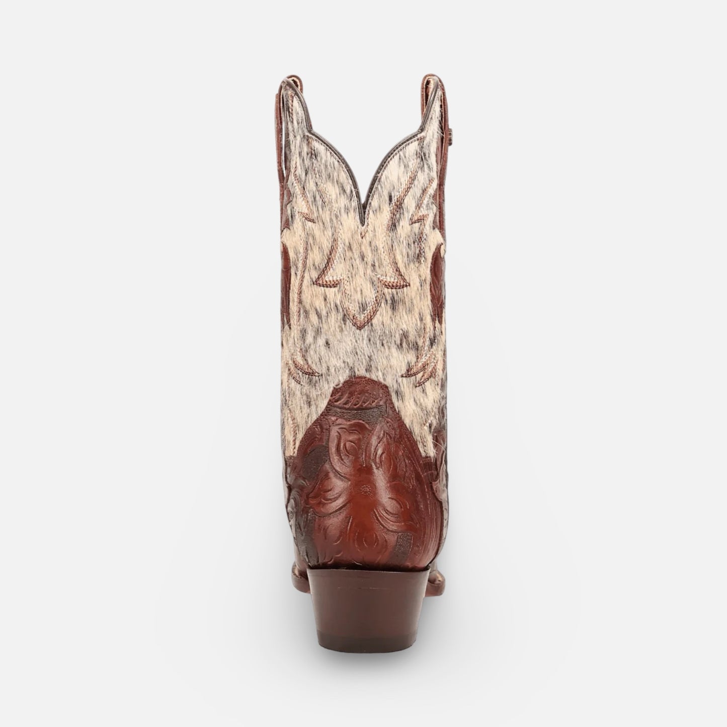 Dan Post Women’s Andrinna Western Boot – Hand-Tooled Leather & Natural Calf Hair