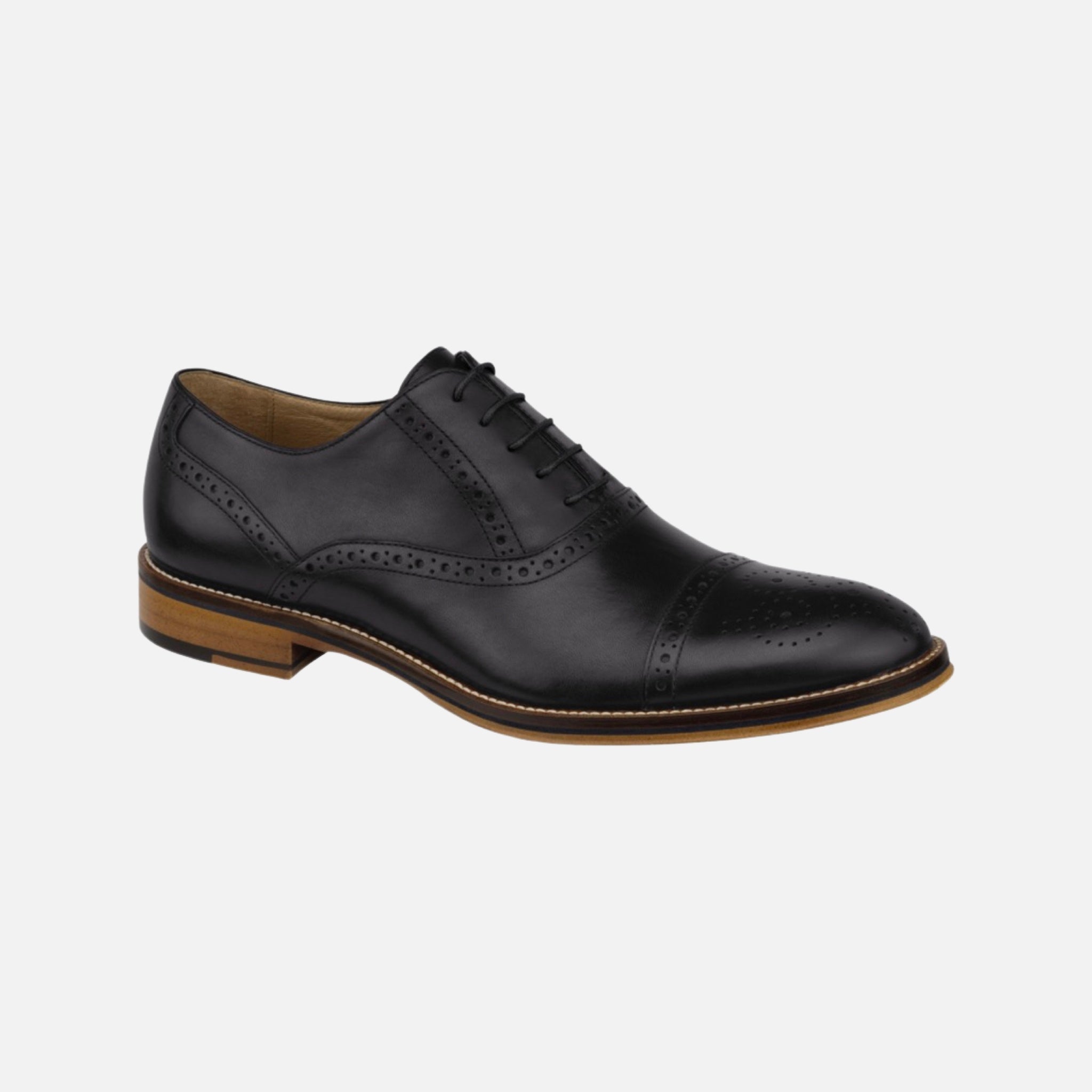 Conard Black Cap Toe Dress Shoe for Men by Johnston & Murphy – Dan