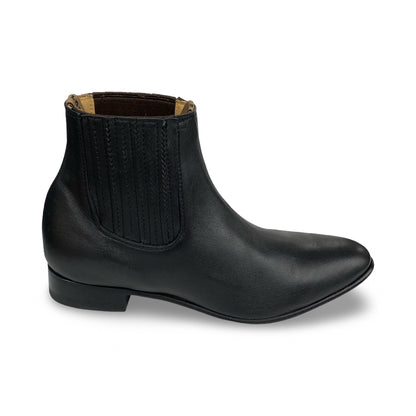 Mens Los Altos Charro Short Boots Deerskin Black