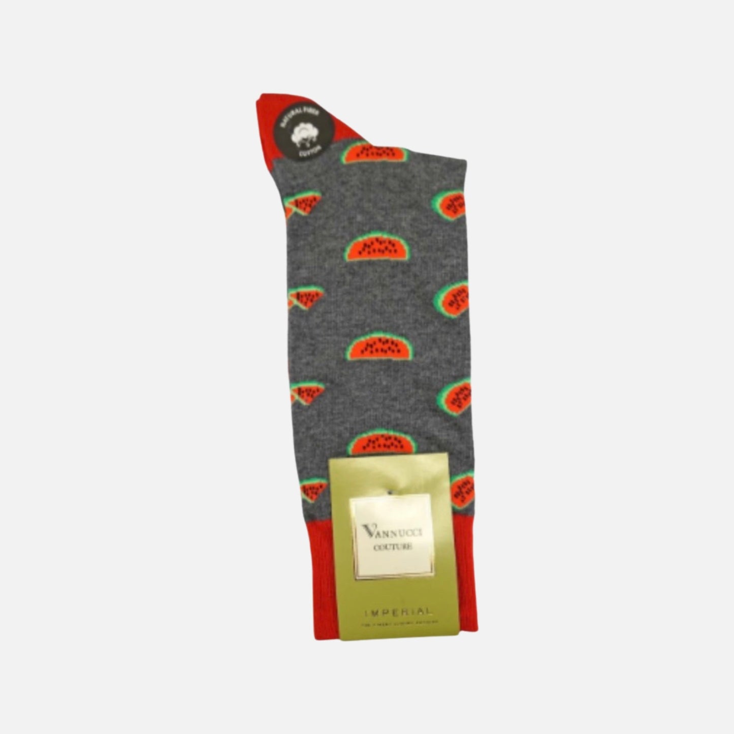 Vannucci Gray Watermelon mens dress socks