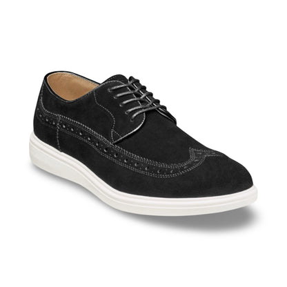 Stacy Adams Trudell Black Stacy Adams Trudell Wingtip Lace-Up Suede Shoe