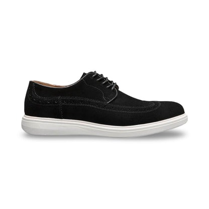Stacy Adams Trudell Black Stacy Adams Trudell Wingtip Lace-Up Suede Shoe