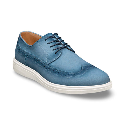 Stacy Adams Trudell Blue Stacy Adams Trudell Wingtip Lace-Up Suede Shoe