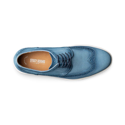 Stacy Adams Trudell Blue Stacy Adams Trudell Wingtip Lace-Up Suede Shoe