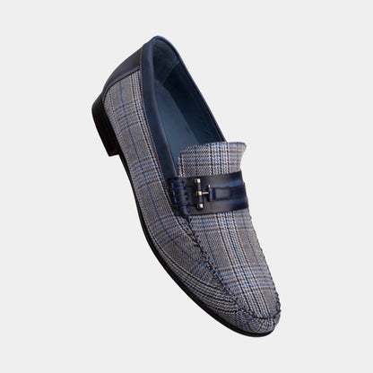 Mezlan Linen Moccasins Blue
