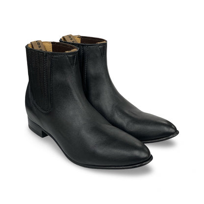Mens Los Altos Charro Short Boots Deerskin Black