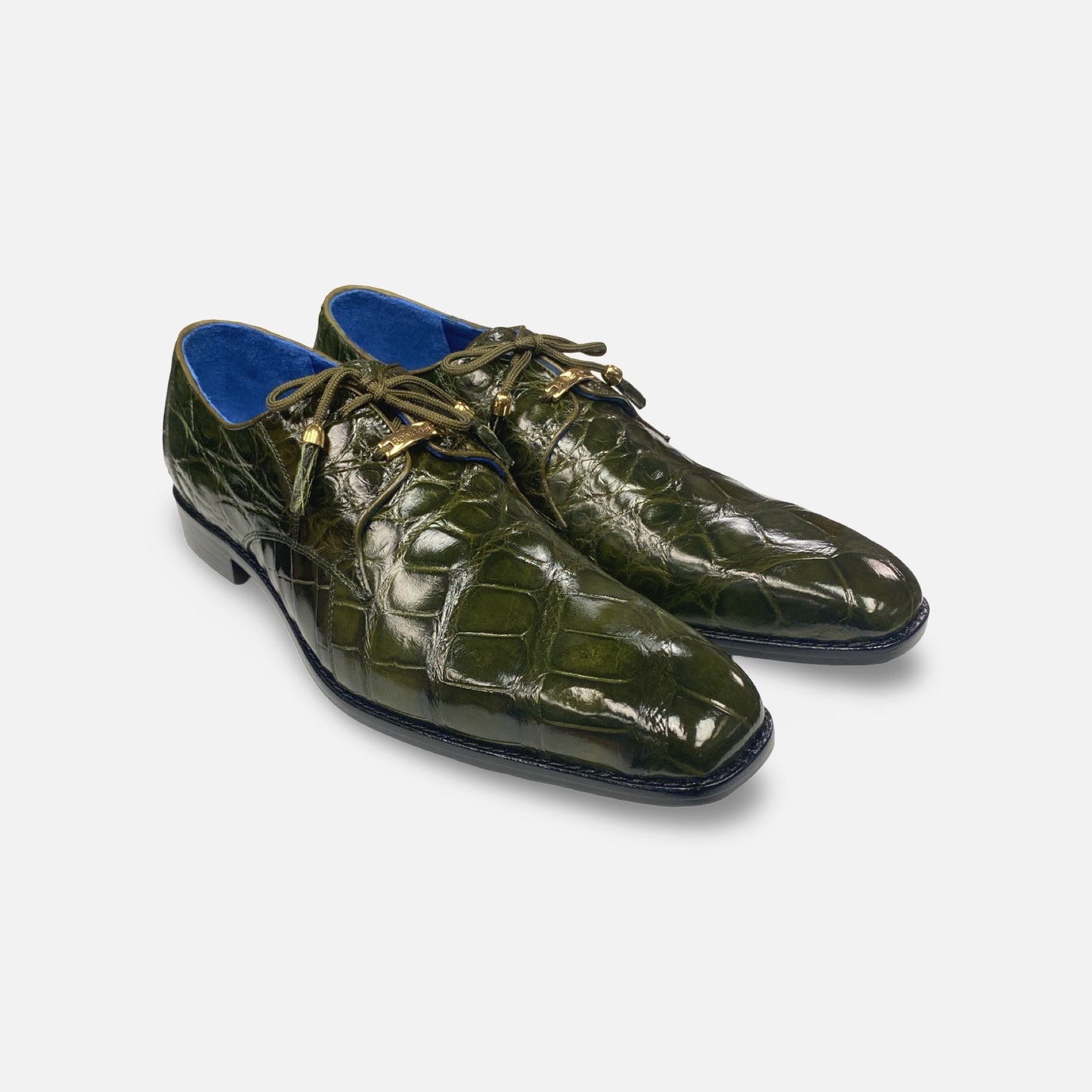 Belvedere Olive Green Alligator Shoes