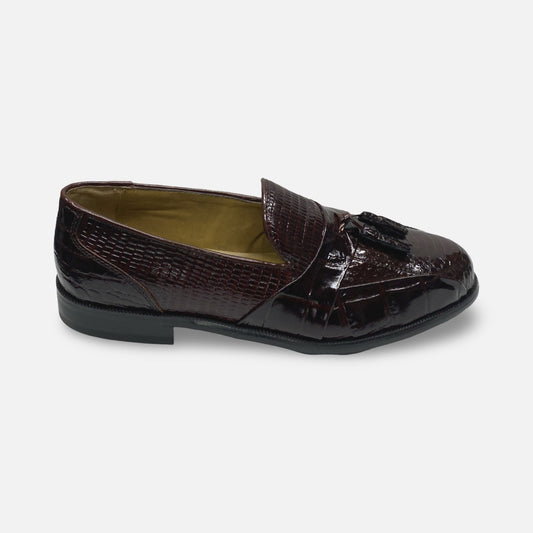 Stacy Adams Alberto Cognac Tassel Loafer Genuine Snake