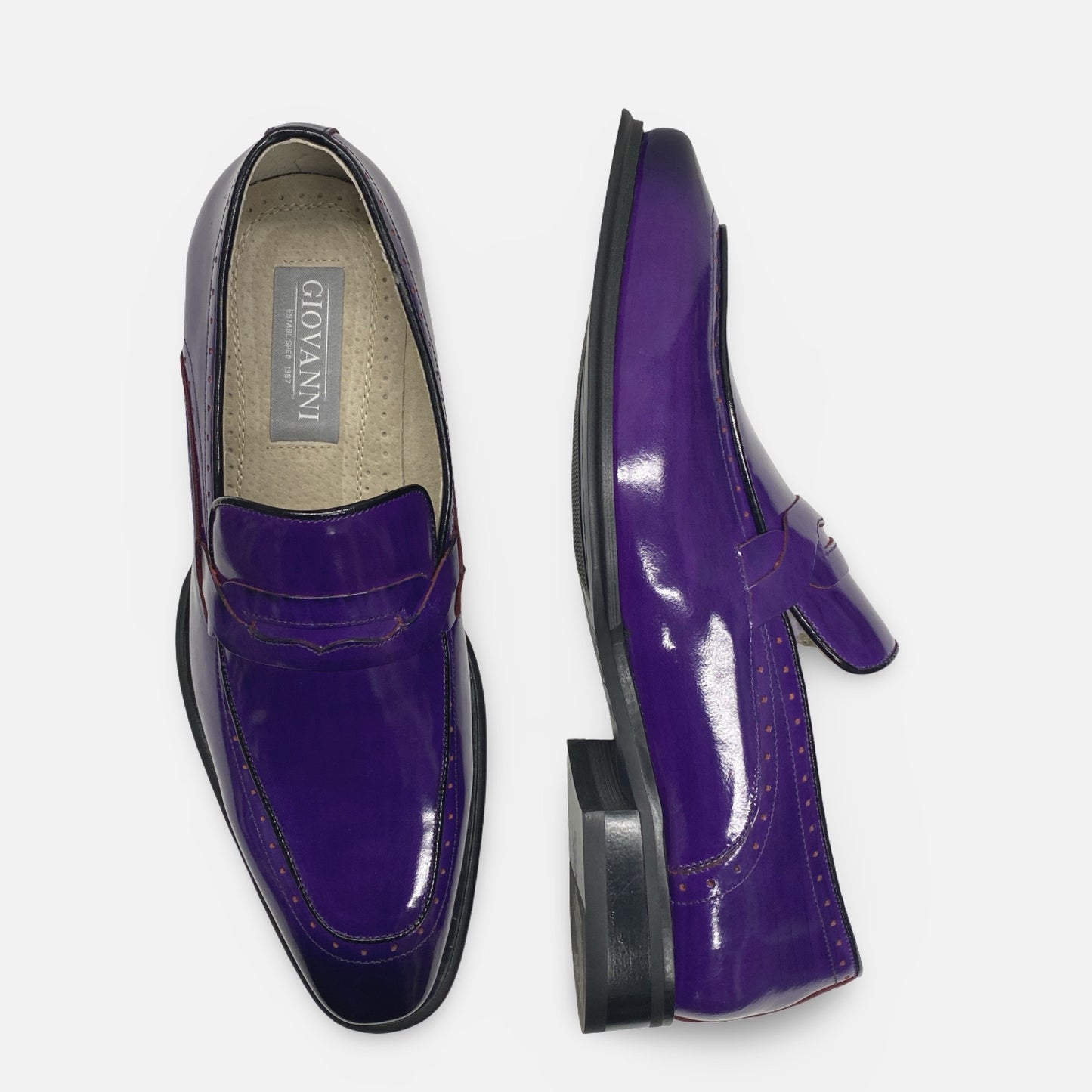 Mens Giovanni  Purple Penny Loafer