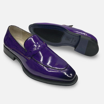 Mens Giovanni  Purple Penny Loafer