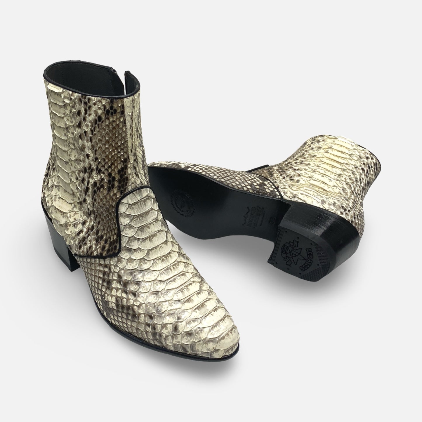 Los Altos Side Zip Boot Short Dressy Python Natural - Snakeskin