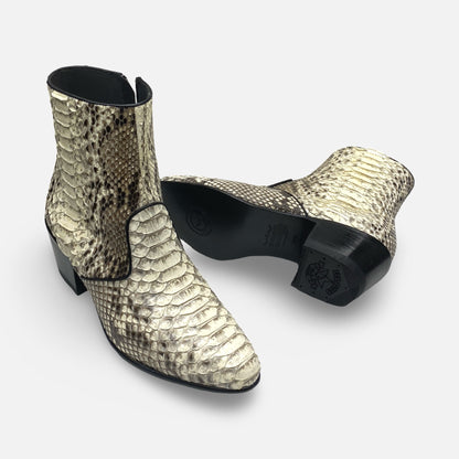 Los Altos Side Zip Boot Short Dressy Python Natural - Snakeskin