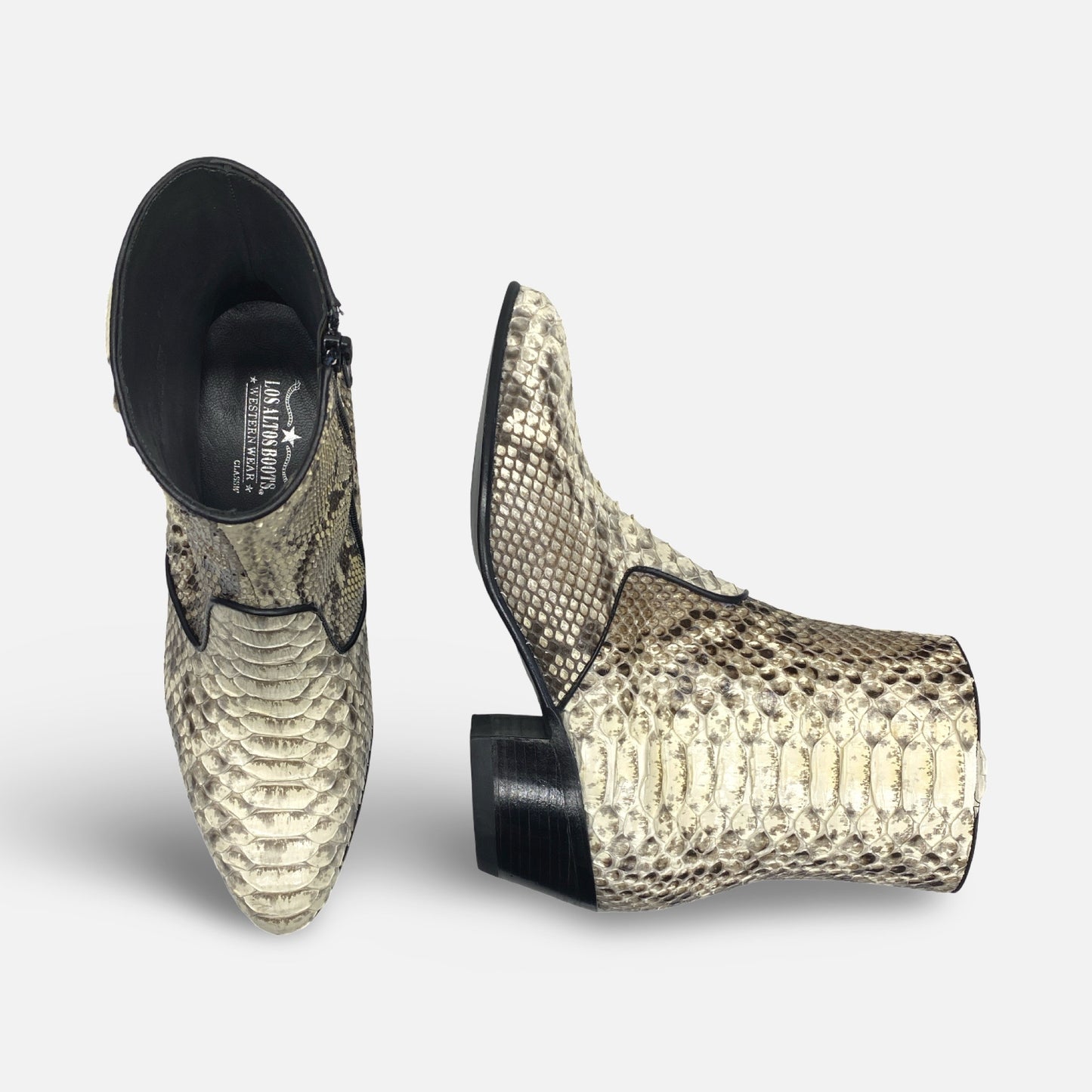 Los Altos Side Zip Boot Short Dressy Python Natural - Snakeskin