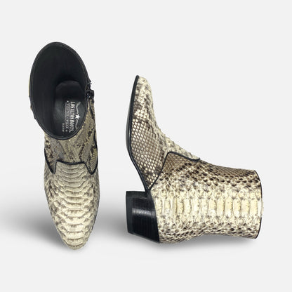 Los Altos Side Zip Boot Short Dressy Python Natural - Snakeskin