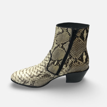 Los Altos Side Zip Boot Short Dressy Python Natural - Snakeskin