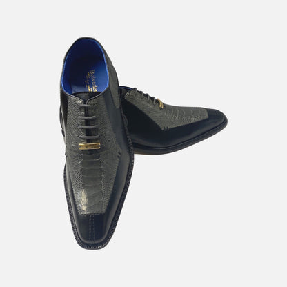 Belvedere Ostrich Shoe Bagio Black/gray