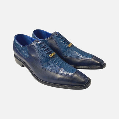 Men ostrich blue shoe