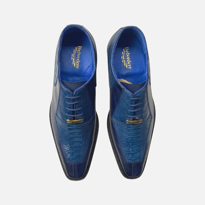 Mens belvedere ostrich navy blue shoe
