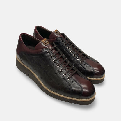 Men’s Corrente Ostrich Leather Sneaker – Brown