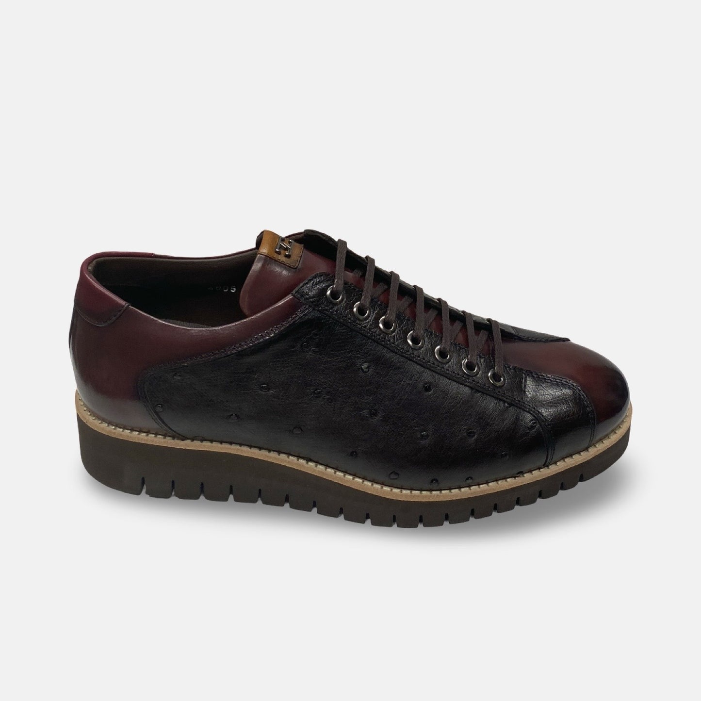 Men’s Corrente Ostrich Leather Sneaker – Brown