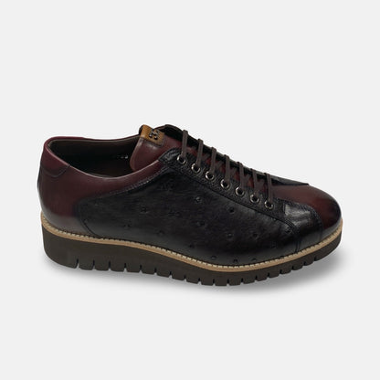 Men’s Corrente Ostrich Leather Sneaker – Brown