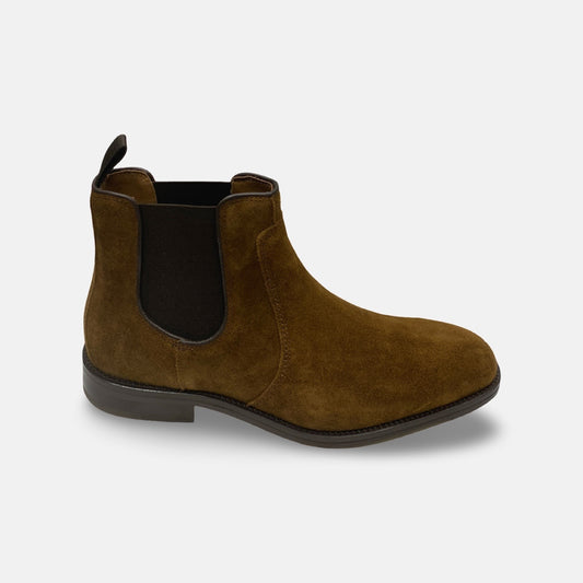 Johnston & murphy Suede Chelsea Boot "Meade" Dark Tan