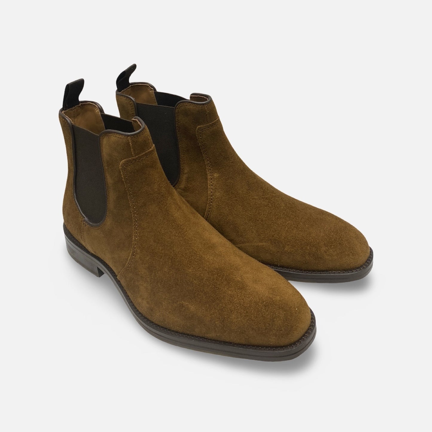 Johnston & murphy Suede Chelsea Boot "Meade" Dark Tan