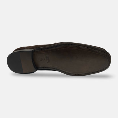 Calzoleria Toscana Brown Suede Italian Bit loafer