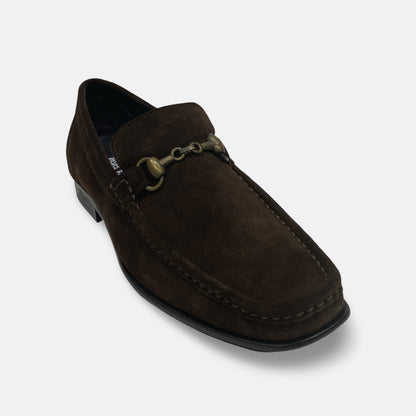Calzoleria Toscana Brown Suede Italian Bit loafer