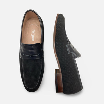 Mens Black Suede Stacy Adams Loafer Wyatt