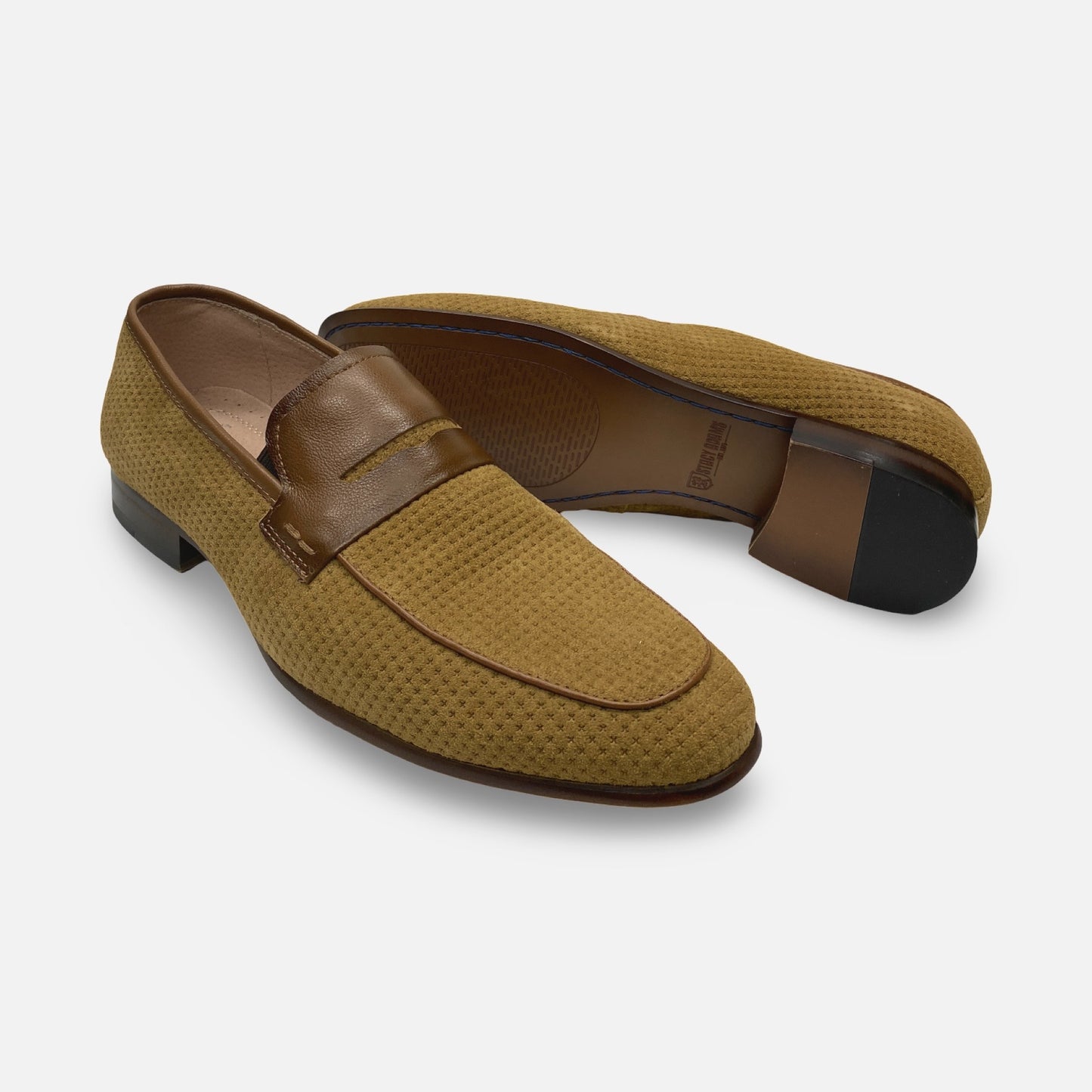 Mens Tan Suede Stacy Adams Loafer Wyatt