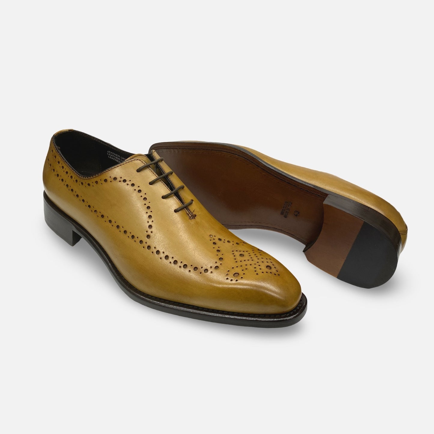 Calzoleria Toscana Chestnut Brogue Wingtip Italian Shoe 8712