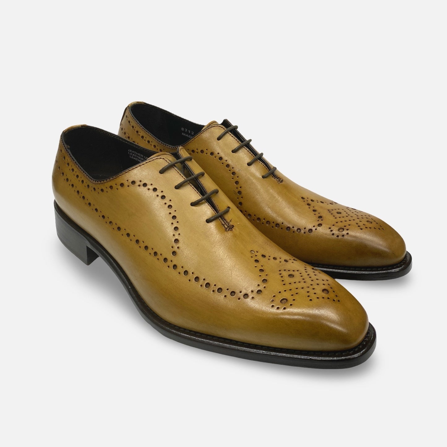 Calzoleria Toscana Chestnut Brogue Wingtip Italian Shoe 8712