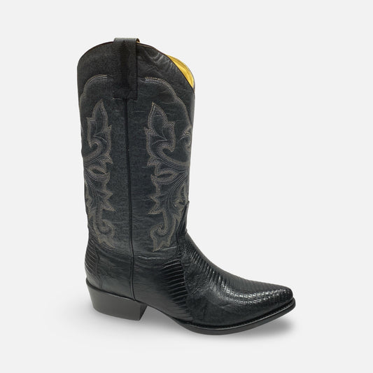 Safari Men's Lizard Teju Black J toe Wester Cowboy Boot