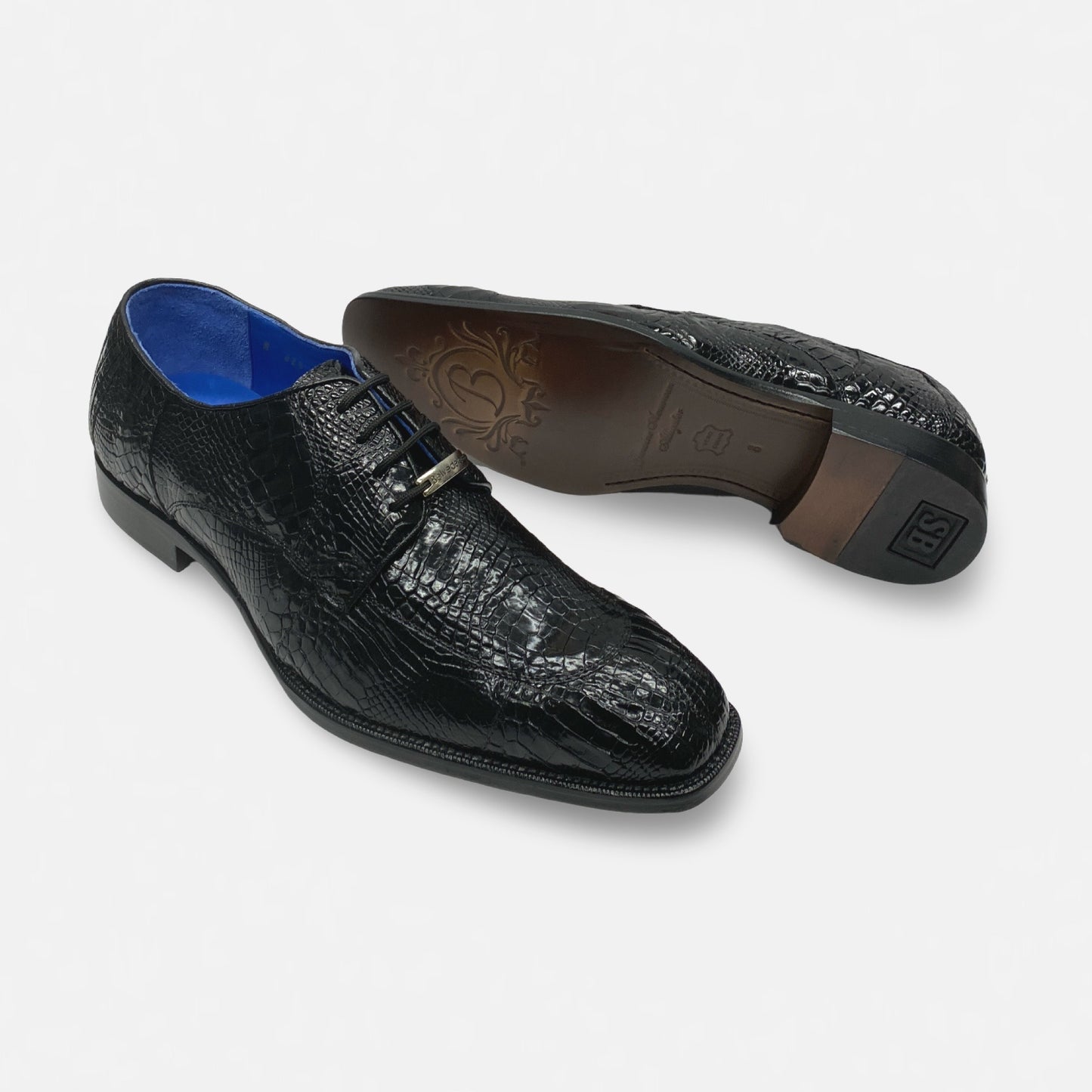 Belvedere Alligator Gray Black Shoe R60/Augusto