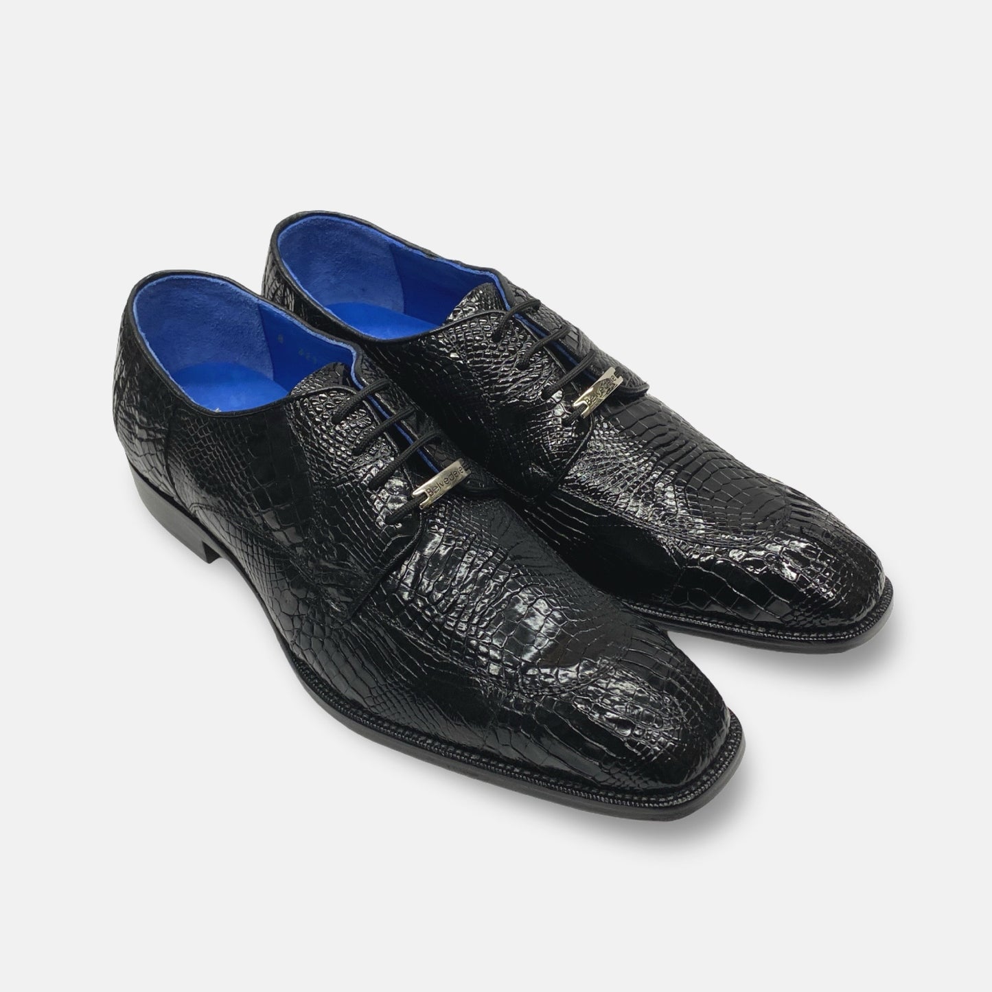 Belvedere Alligator Gray Black Shoe R60/Augusto