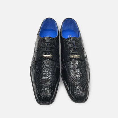 Belvedere Alligator Gray Black Shoe R60/Augusto
