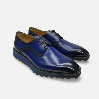 Ugo Vasare Navy Blue Soft Bottom Lug Sole Shoe For Men