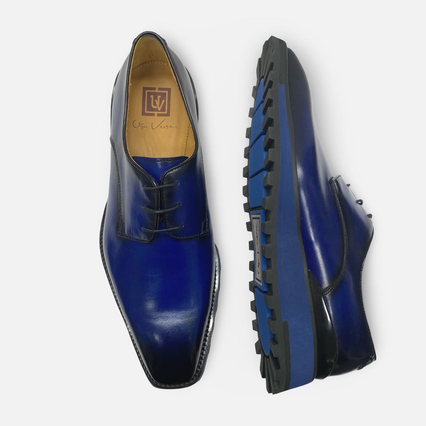 Ugo Vasare Navy Blue Soft Bottom Lug Sole Shoe For Men